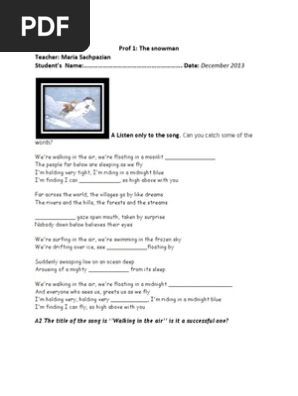 Snowman for B2 C2 Students Worksheet and Key