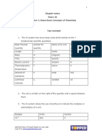 XI Chem Ch1 SomeBasicConceptsOfChemistry ChapterNotes July