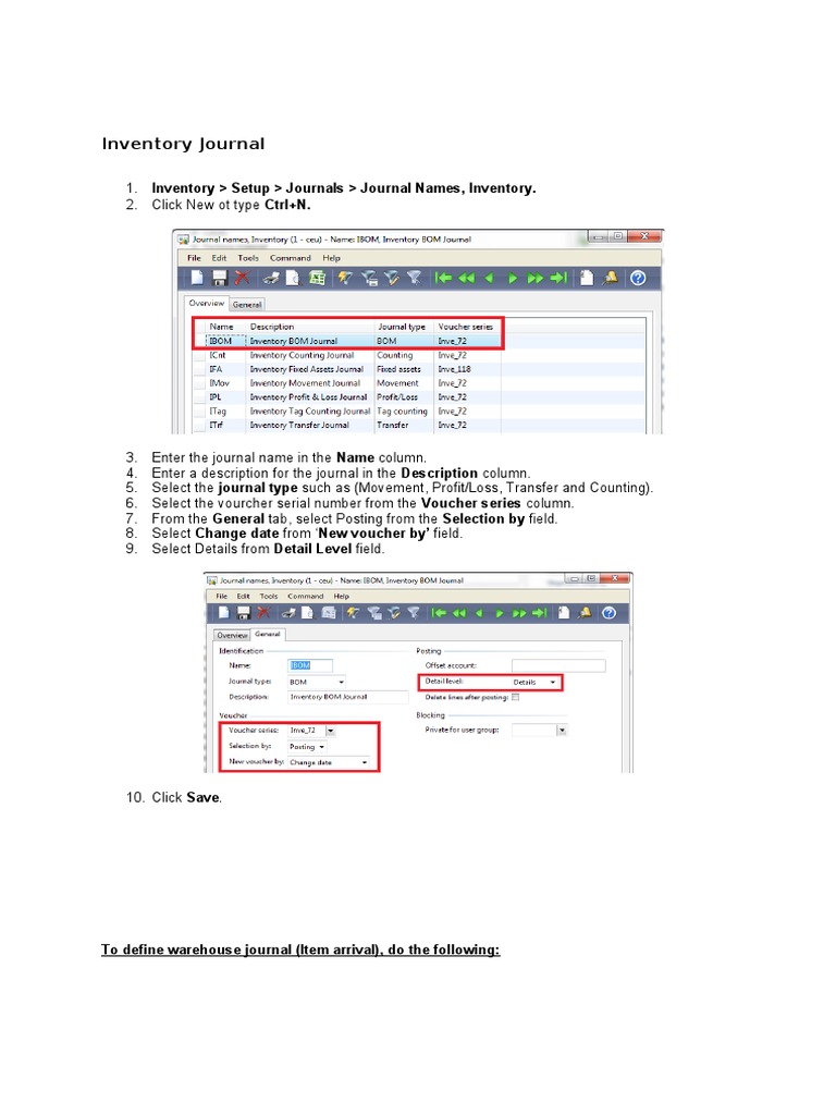 How to Create Inventory Journals | PDF | Computers