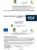 Prezentare Proiect - Conservarea Biodiversitatii Sectorului Pontic - RBDD - 30mai2013