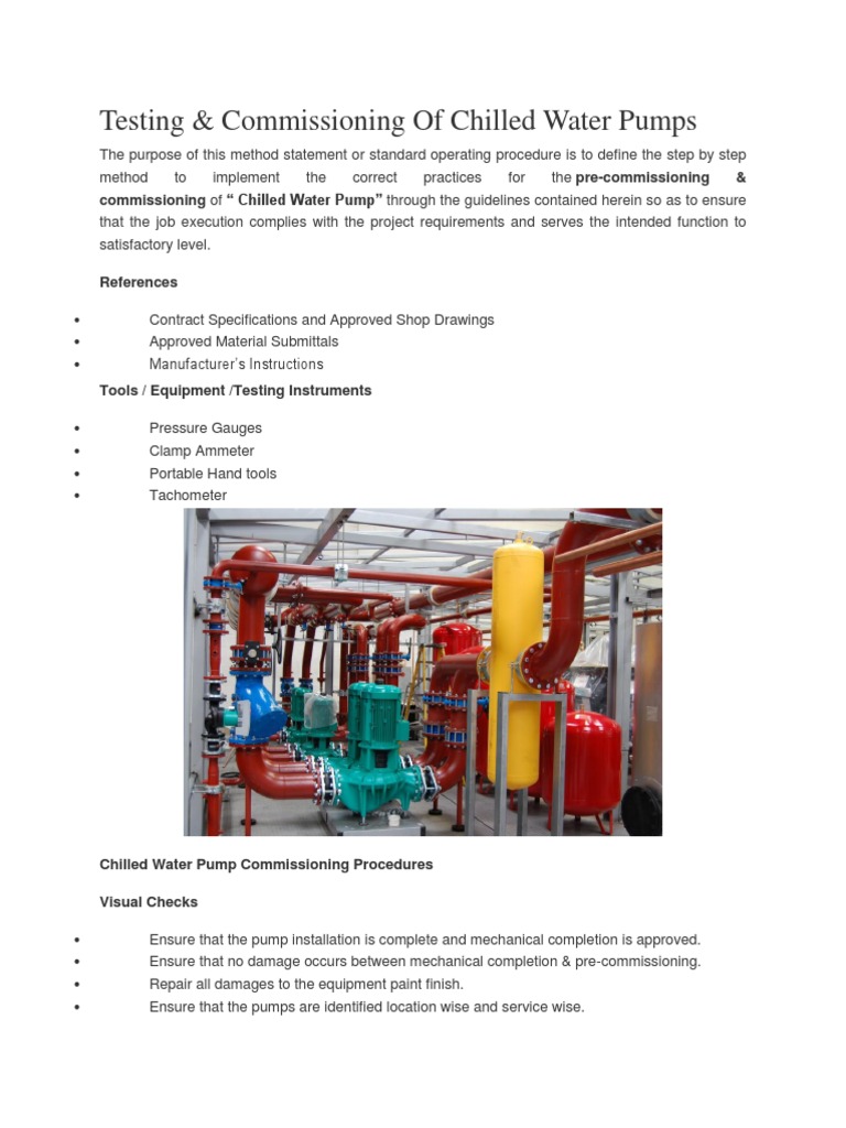 Chilled Water Pump Commissioning Guide | PDF | Pump | Valve
