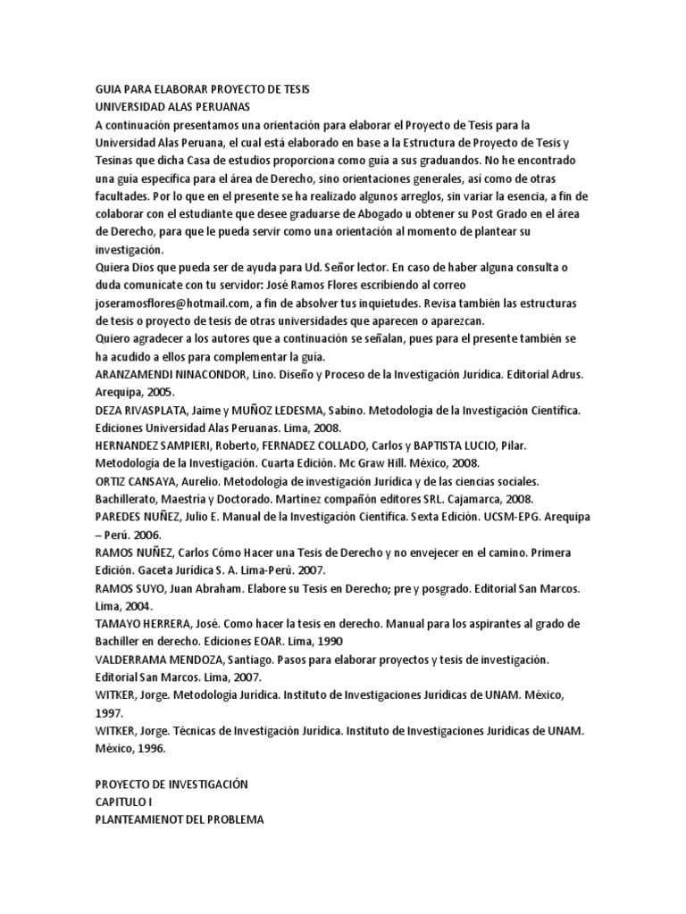 Guia para Elaborar Proyecto de Tesis | PDF | Hipótesis | Método científico