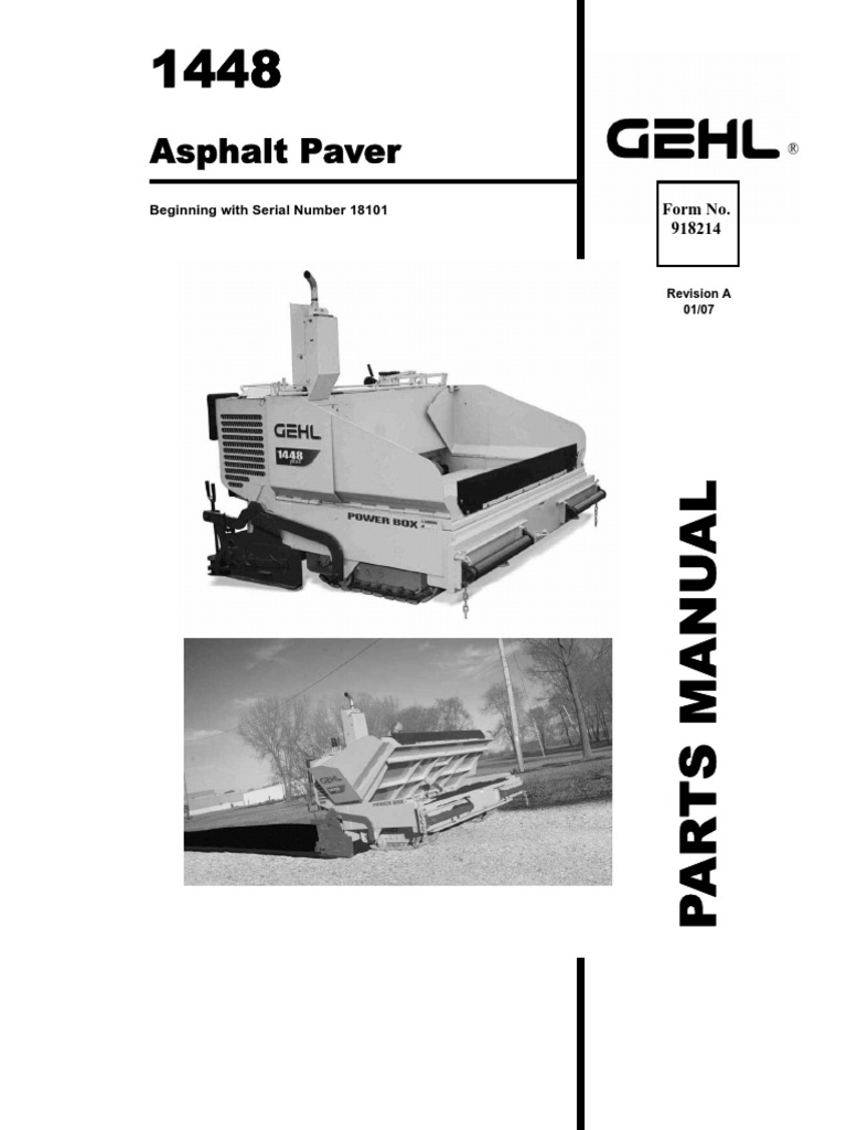 1448 Asphalt Paver Parts Manual | PDF | Screw | Engines