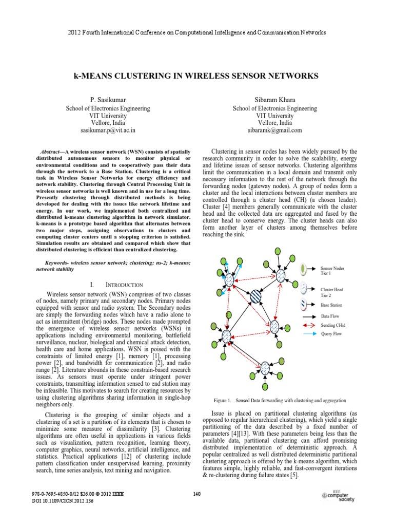 K-Means Clustering in WSN | PDF | Cluster Analysis | Wireless Sensor ...