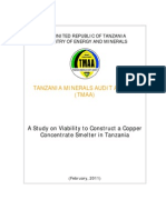 A Study On Viability To Construct A Copper Concentrate Smelter in Tanzania1