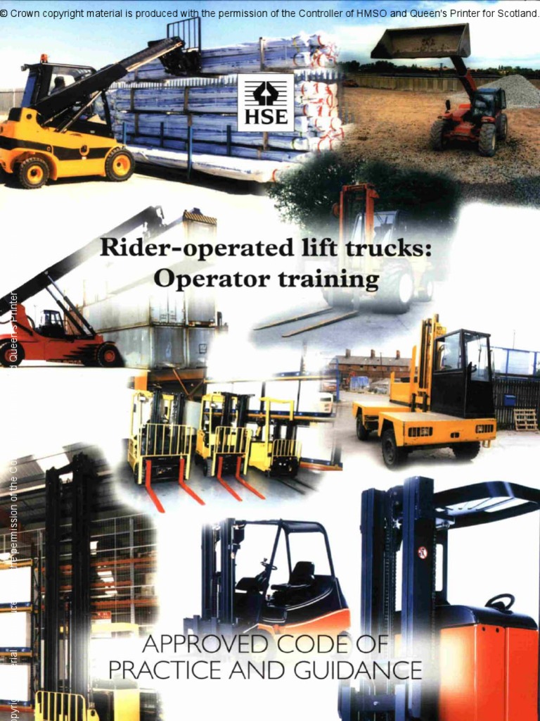 Approved Code Of Practice Lift Truck Operator Training Forklift