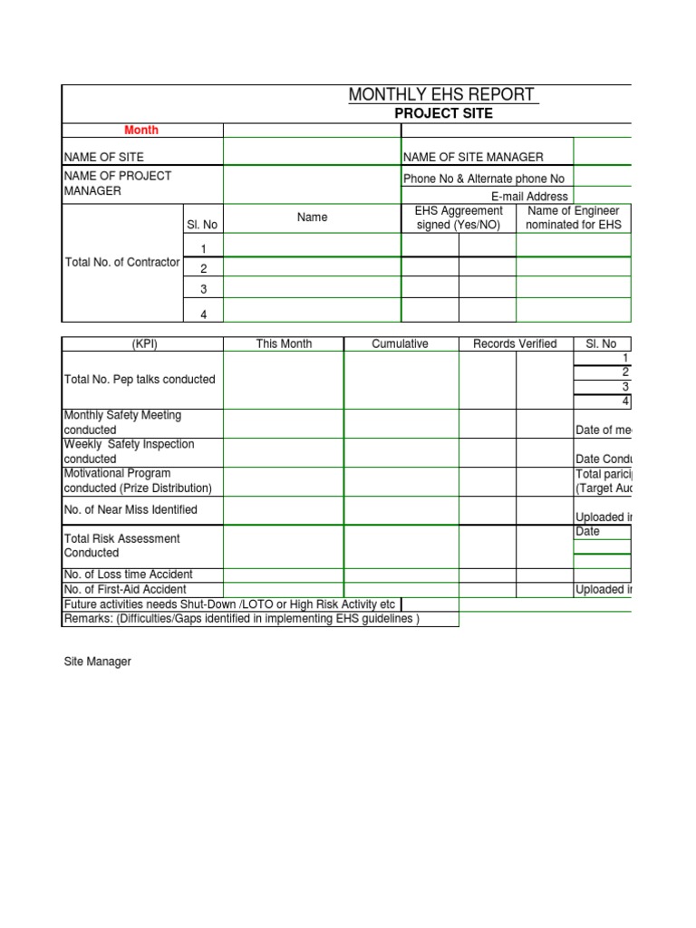 Health And Safety Inspection Report Sample
