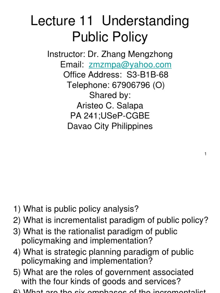 Understanding Public Policy Theories | PDF | Pareto Efficiency | Policy ...