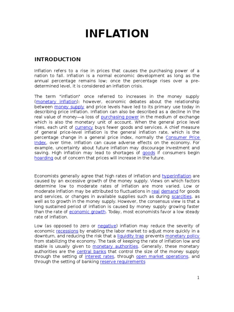 Causes and Effects of Inflation in Pakistan | PDF | Money Supply ...