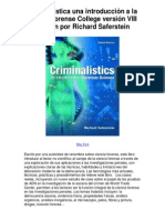 Criminalística Una Introducción A La Ciencia Forense College Versión VIII Edición Por Richard Saferstein - Averigüe Por Qué Me Encanta!