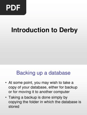 Derby Backup