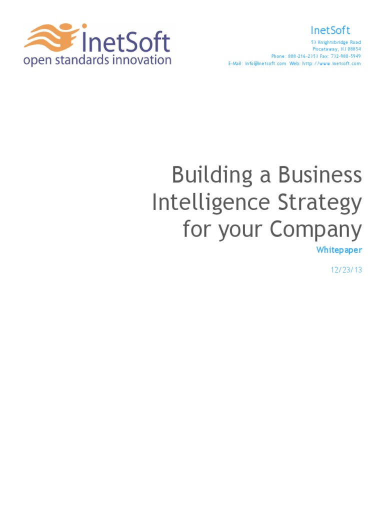 Building A Business Intelligence Strategy For Your Company | PDF ...