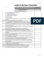 Project Audit & Review Checklist: Ite M Attribute Assessmen T