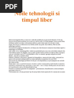 Noile Tehnologii Si Timpul Liber