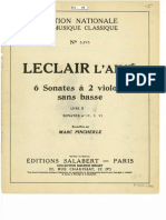 Leclair 6 Sonates For 2 Violins, Violin II