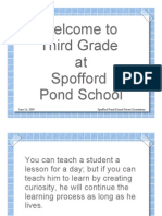 Welcome To Third Grade at Spofford Pond School