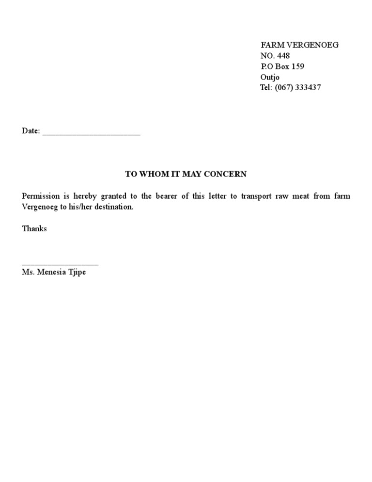 Transport Permission for Raw Meat | PDF