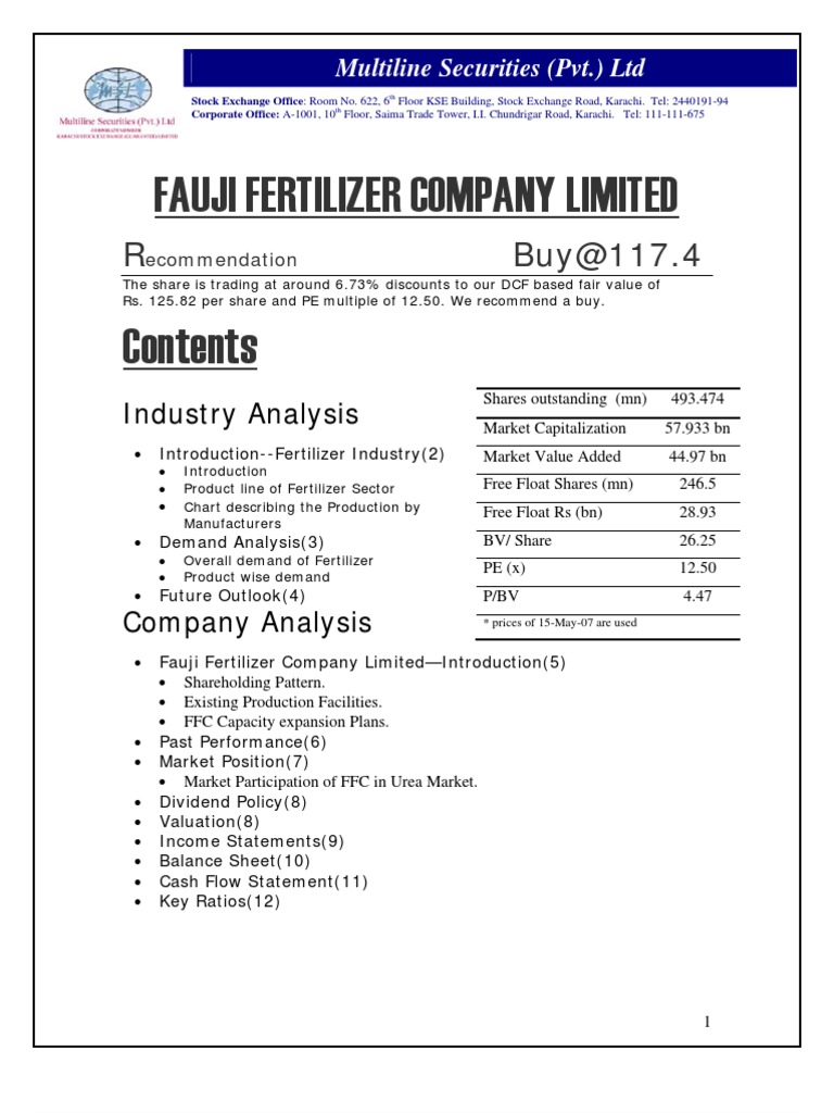 Fauji Fertilizer Company Overview 2025 | PDF | Fertilizer | Dividend