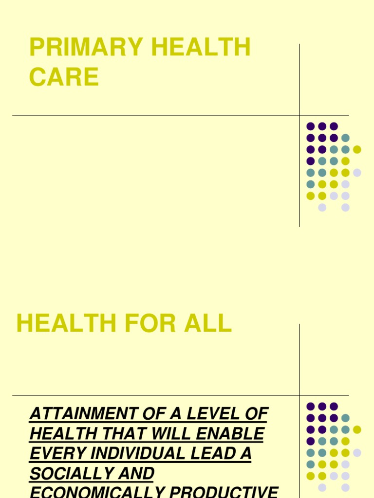 Overview of Primary Health Care Concepts | PDF | Health Care | Public ...
