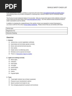 Vehicle Safety Checklist 2012