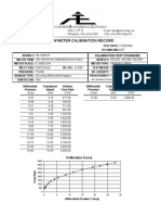 Flow Meter Calibration Record: Tmosphere Ngineering Ompany