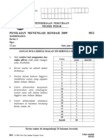 Mathematics P2 Trial PMR Perak 2009