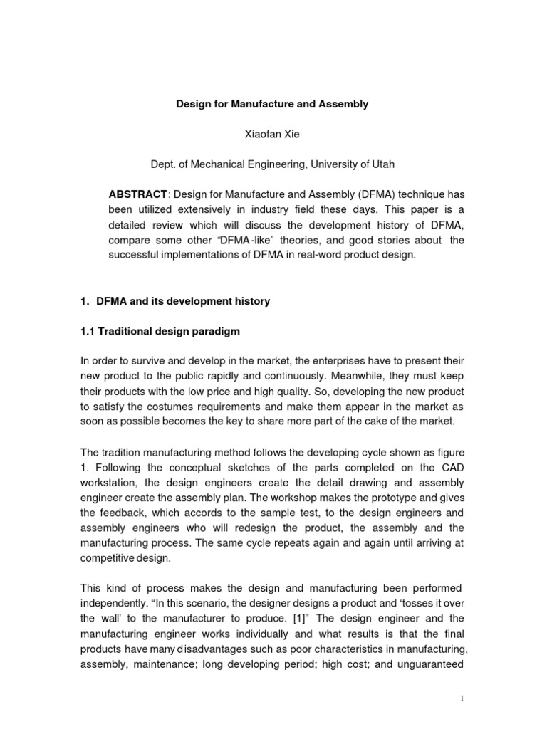 DFMA | PDF | Design | Production And Manufacturing