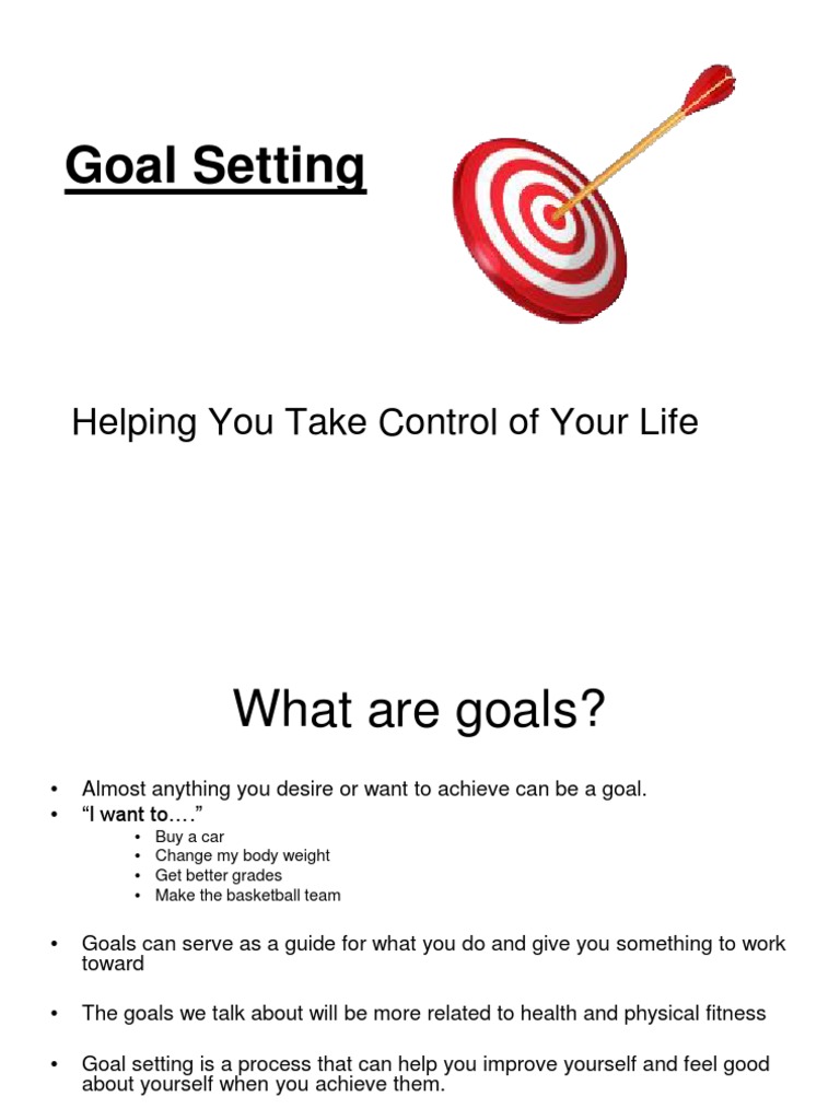 setting goals Goal Self Esteem