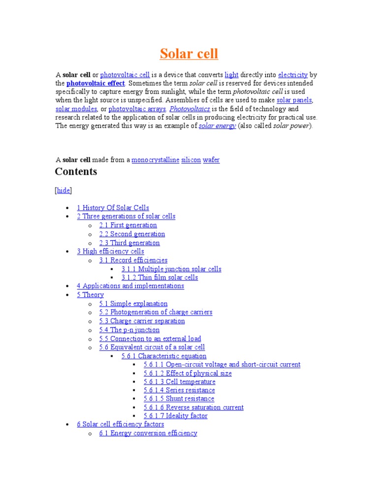 Understanding Solar Cells and Photovoltaics | PDF | Solar Cell | Thin ...