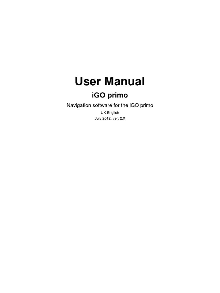 Igo Primo Manual | PDF | Computer Keyboard | Global Positioning System