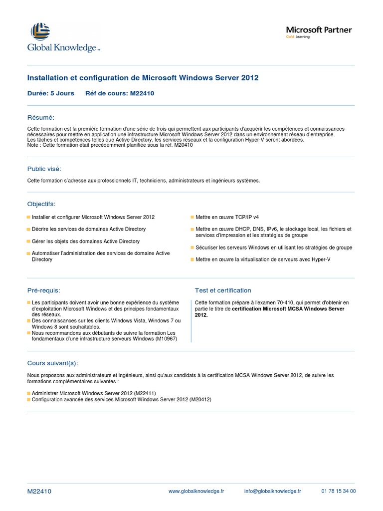 Installation de Windows Server 2012 | PDF | Active Directory ...