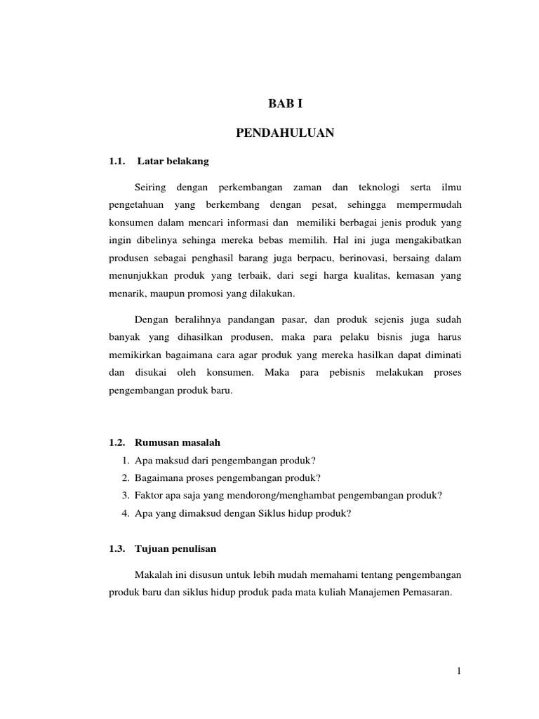 Contoh Makalah Siklus Hidup Produk