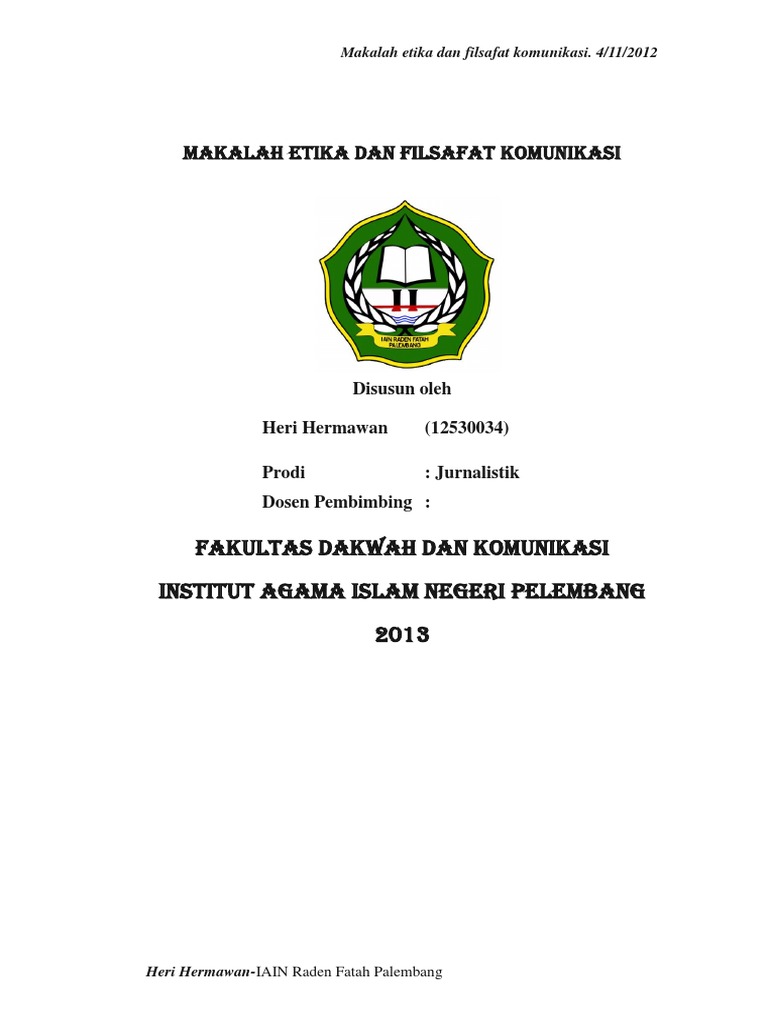 Makalah Etika Komunikasi