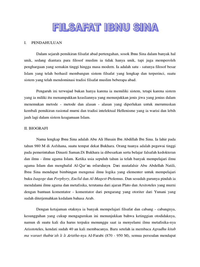 Filsafat Ibnu Sina Pdf