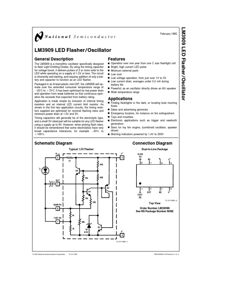LM3909 LED Flasher/Oscillator: General Description Features | PDF ...