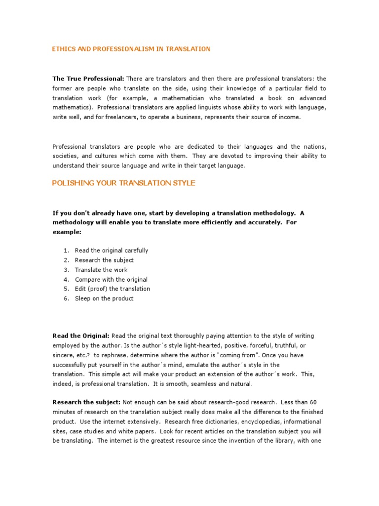 Ethics and Professionalism in Translation | PDF | Bill Of Lading | Invoice