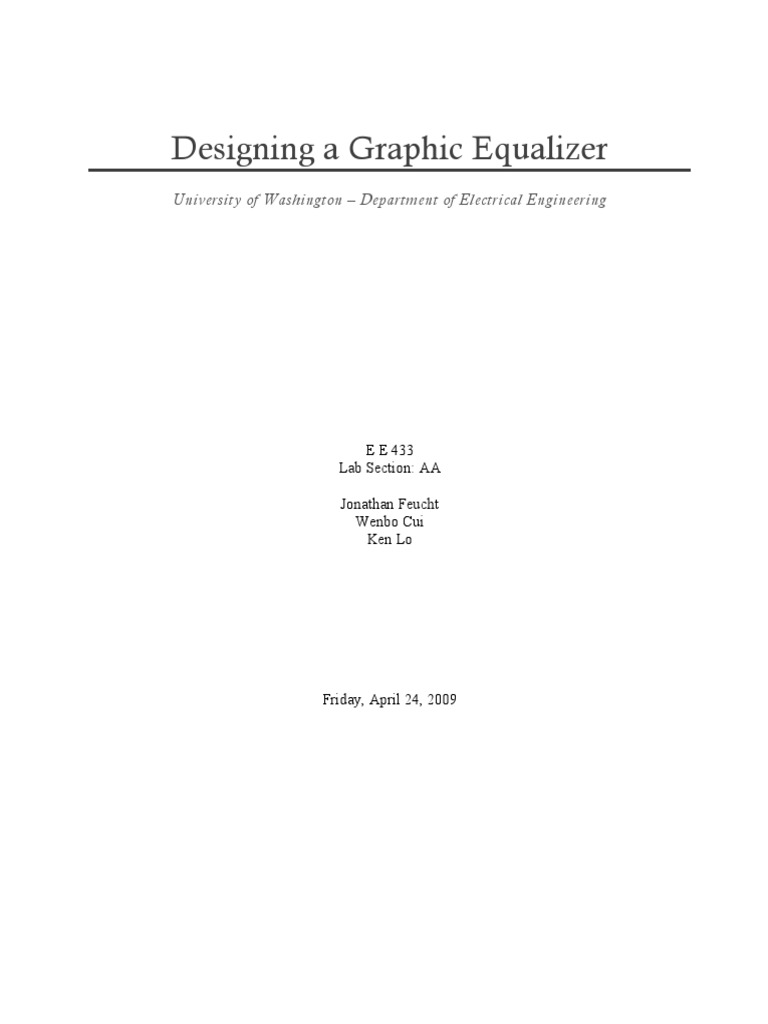 Graphic Equalizer Pdf Capacitor Electronic Filter