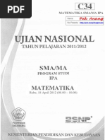 Pembahasan Soal UN Matematika SMA Program IPA 2012 Paket C34 Zona D