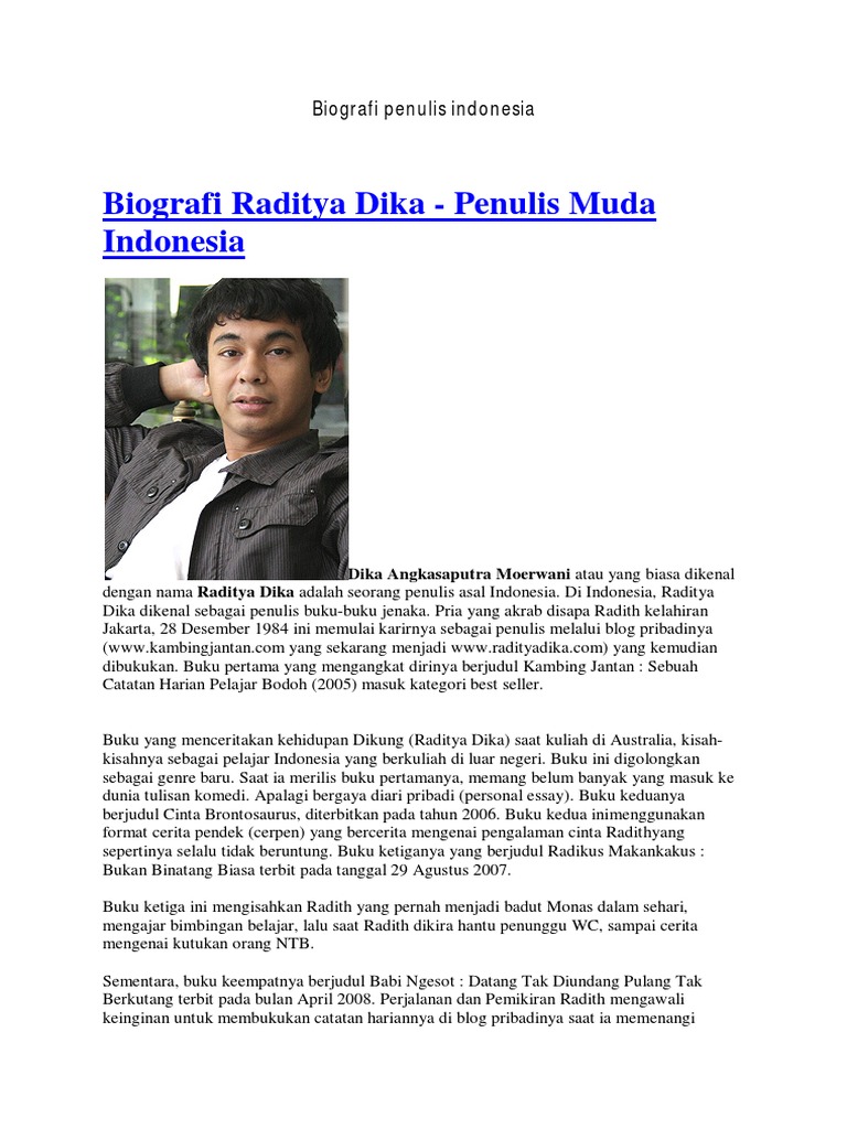 Biografi Penulis Indonesia