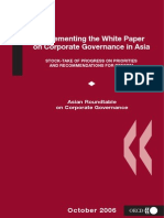 Implementing The White Paper On Corporate Governance in Asia - Stock-Take of Progress On Priorities and Recommendations For Reform - October 2006 - OECD