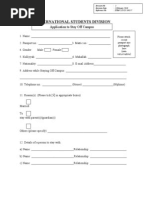 Stay Off Campus Form