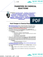 Chemical Bond Energies and Reaction Heat Changes