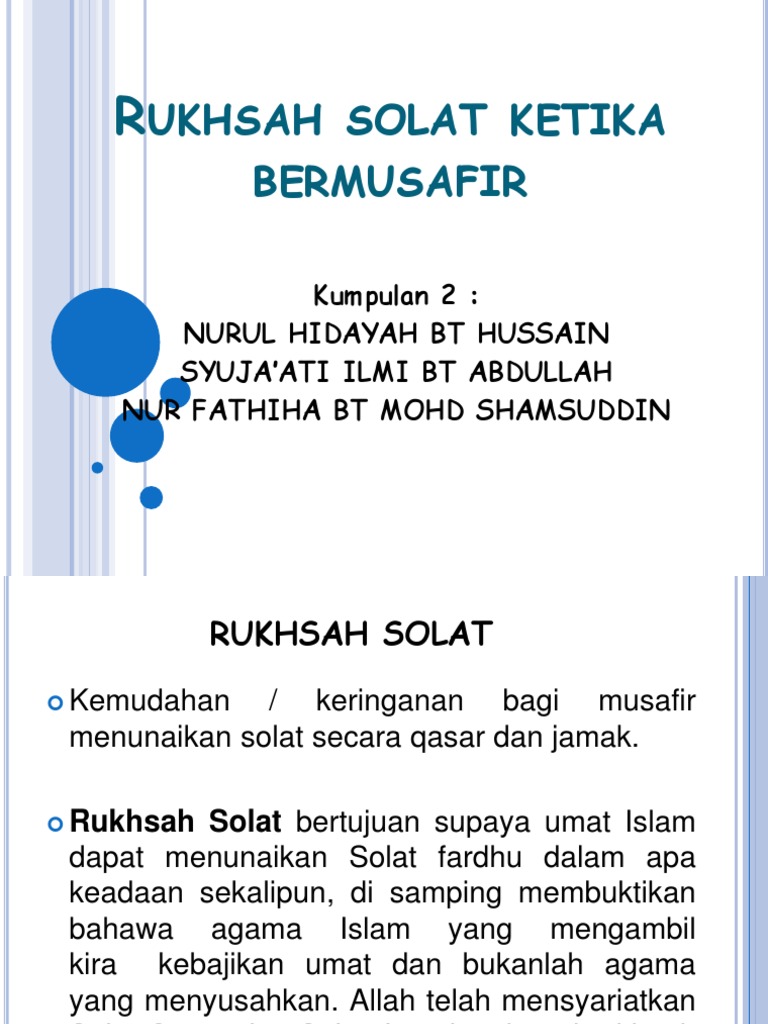 Rukhsah Solat Ketika Bermusafir Pdf