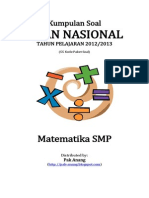 Naskah Soal UN Matematika SMP 2013 (55 Paket Soal)