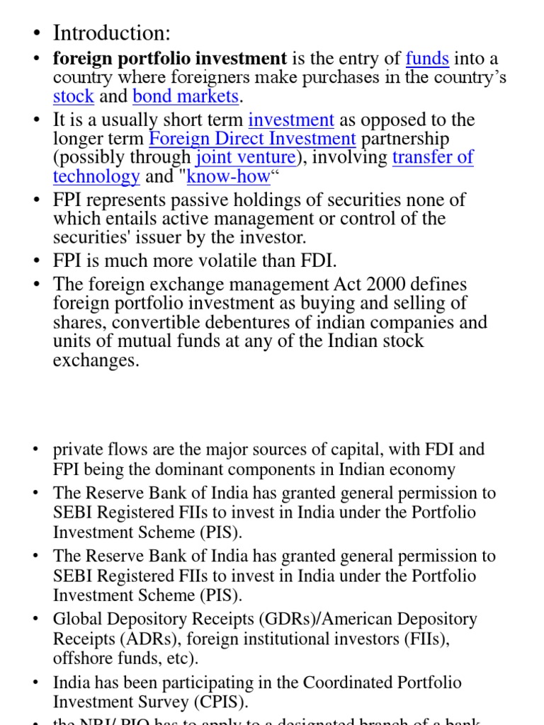 An InDepth Look at Foreign Portfolio Investment in India Regulations