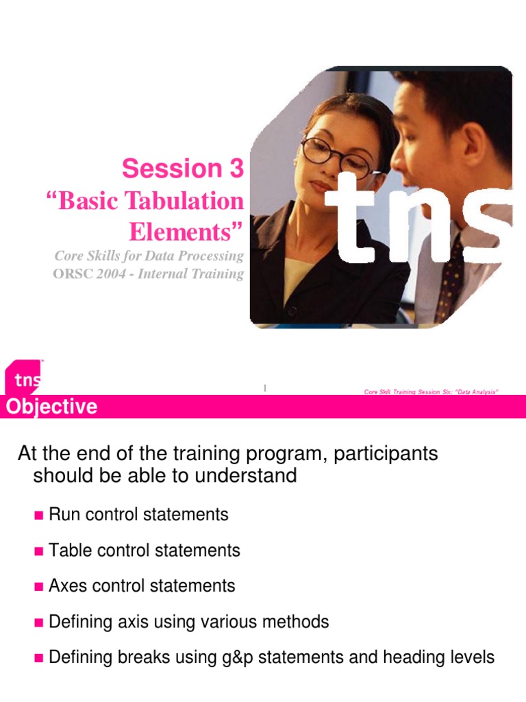 Section 3 - Basic Tabulation Elements | PDF | Percentage | Mean