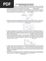 107-Engineering Mechanics: Home Assignment: Friction