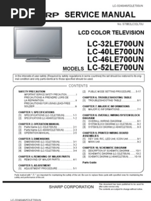 Sharp Aquos TV Service Manual | PDF | Hdmi | Soldering