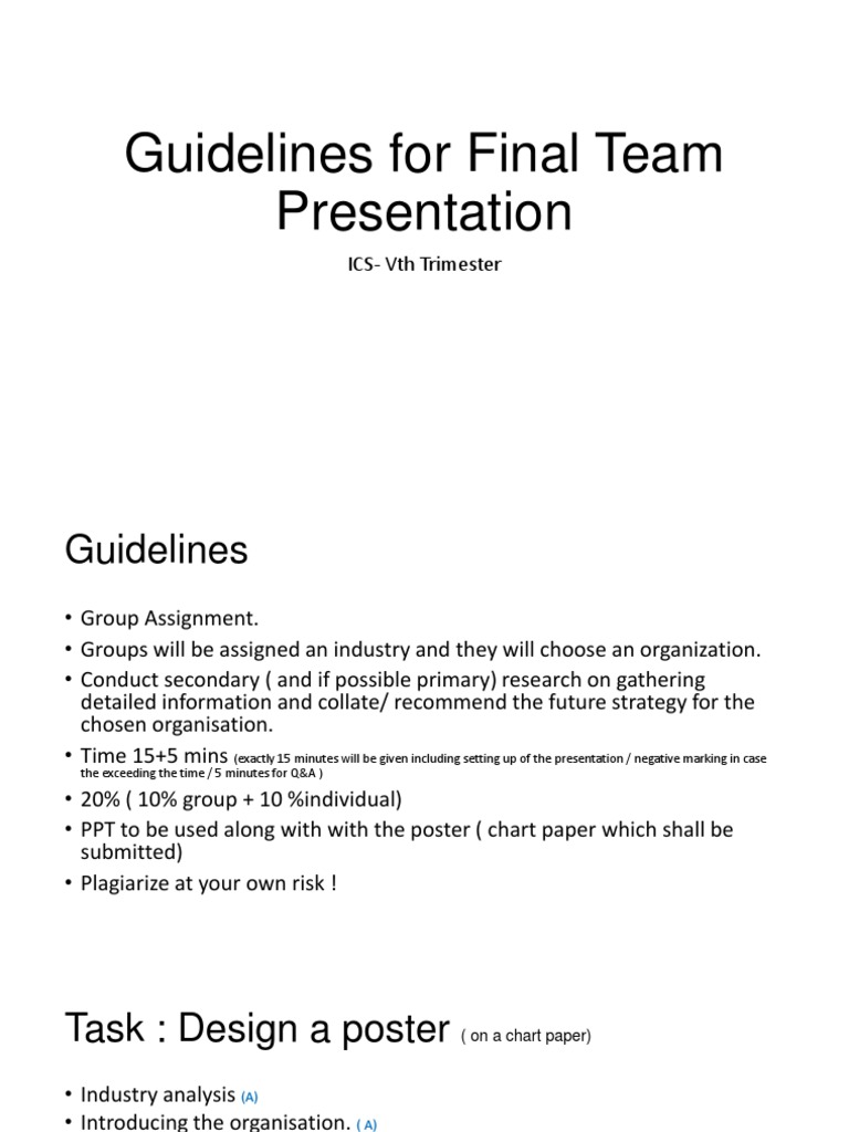 Vth Trimester Presentation Guidelines | PDF | Career & Growth