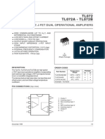 TL072 TL072A - TL072B: Low Noise J-Fet Dual Operational Amplifiers